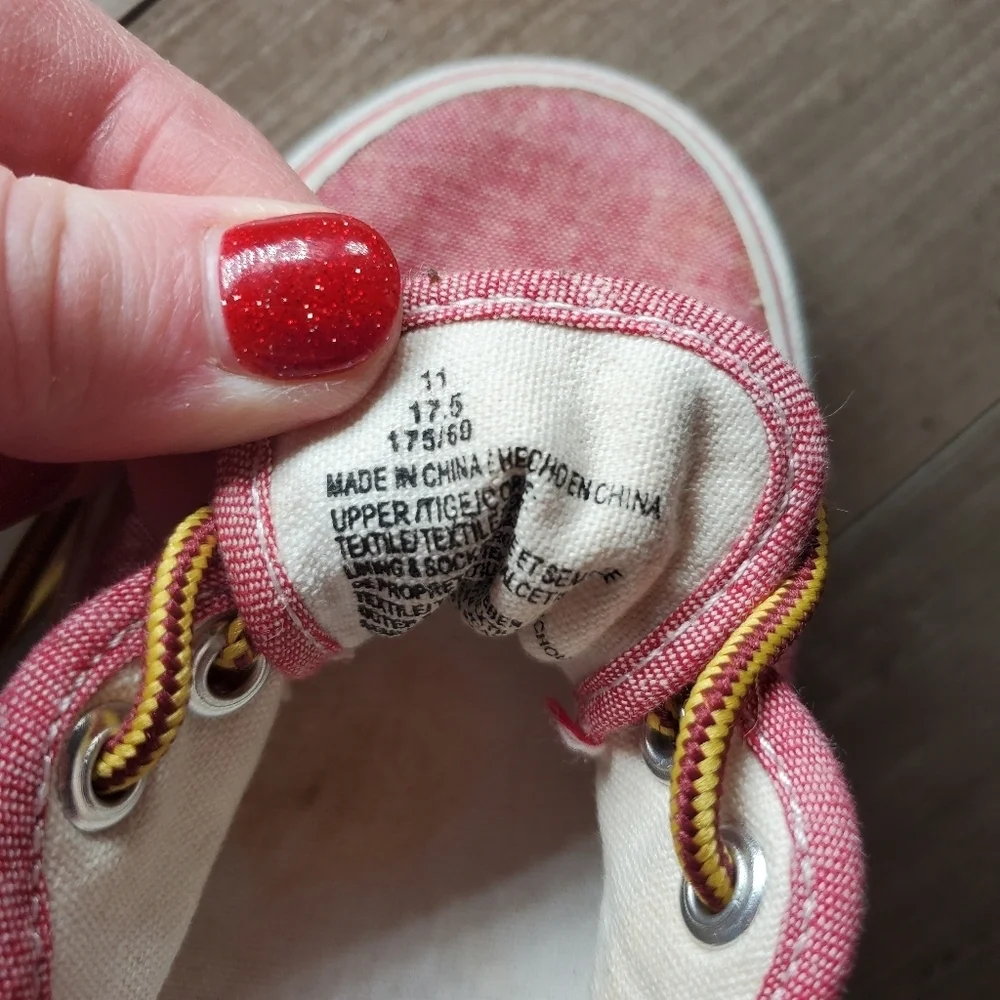 Old Navy Red Canvas Boat Shoes Sneakers Toddler Boy Size 11 NWOT